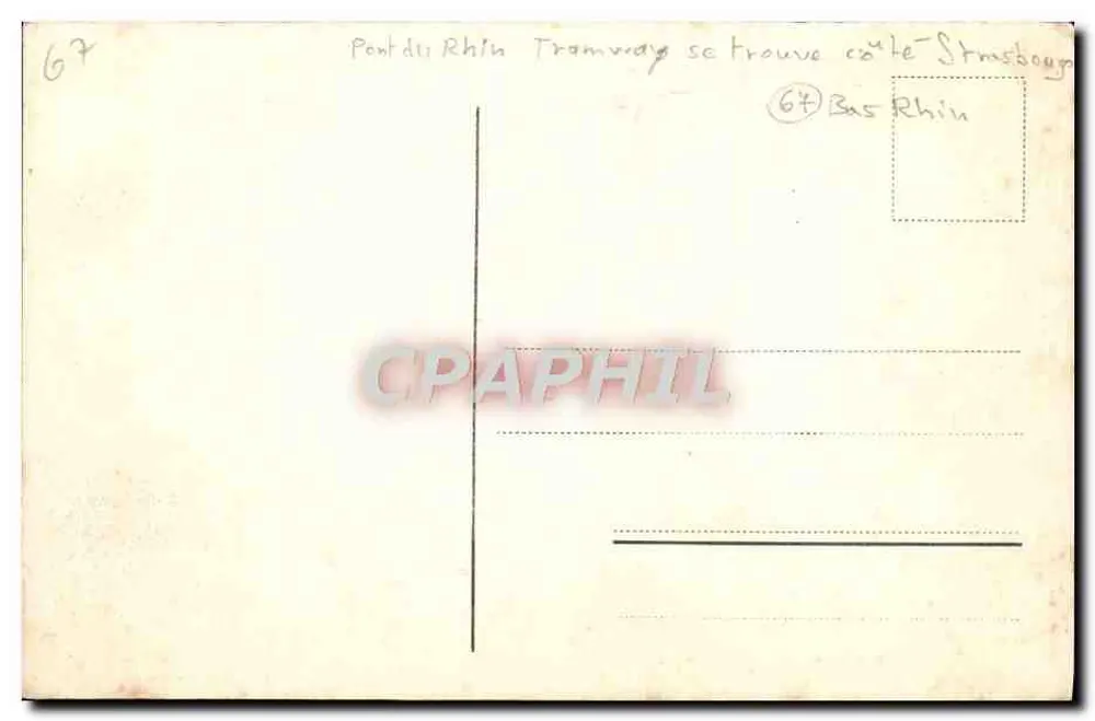 Die Brücken des Rheins in Kehl a. Rh. — Ansicht mit Straßenbahn — Verlag: Nr. 1148 - Rückseite