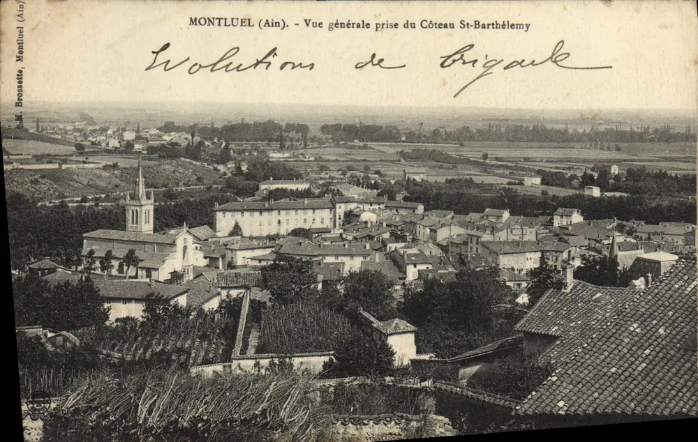 Montluel (Ain) — Allgemeiner Blick vom St-Barthélemy-Hügel — M. Bronzette, Montluel (Ain) 15 - Vorderseite