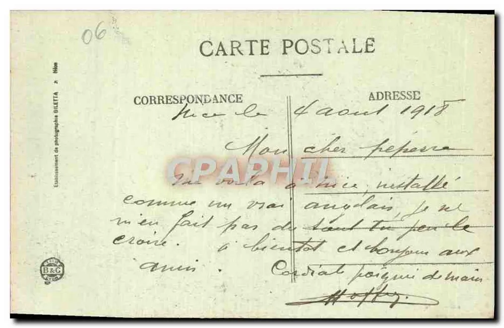 NICE - Promenade dos Estados Unidos — Edição Gilletta, n° 113 - Verso