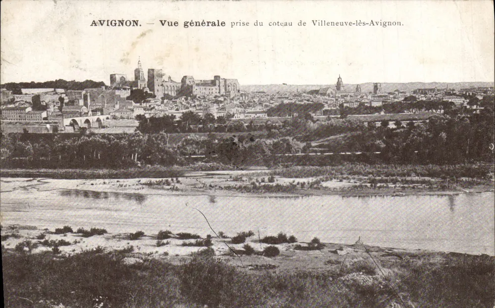 Avignon — Allgemeiner Blick vom Hügel von Villeneuve-lès-Avignon - Vorderseite