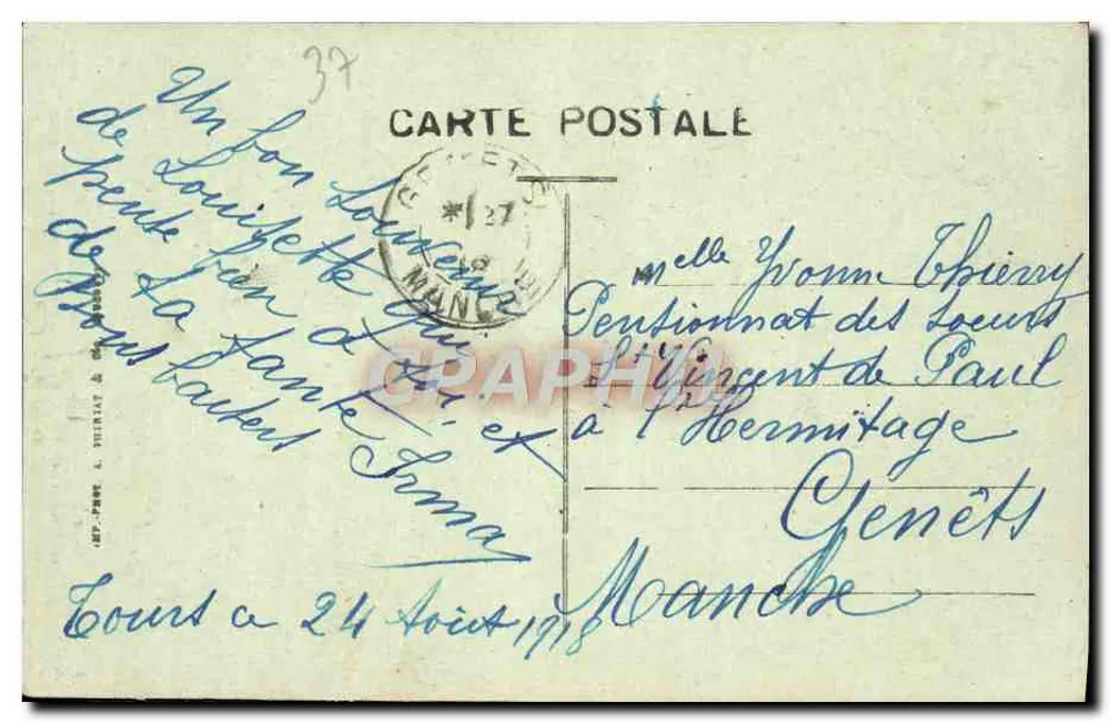 Tours (I.-e-L.) — Catedral de São Gatien — Tours Norte e Sul — A.P. - Verso