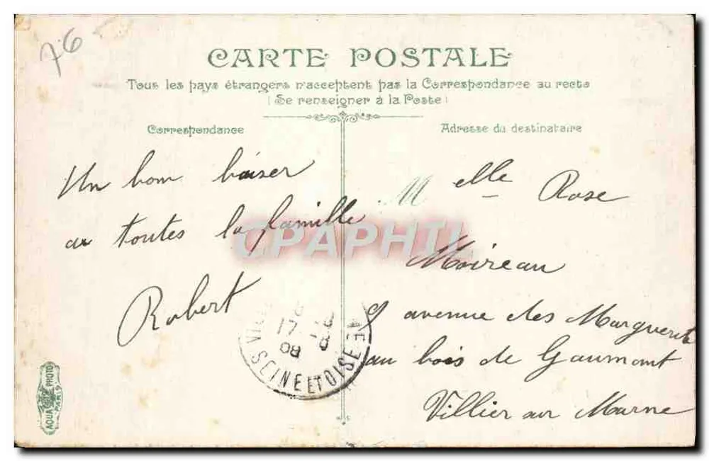 Trouville - Die Jetty-Promenade, Ansicht vom Calvaire — Verlag Grapheil - Rückseite