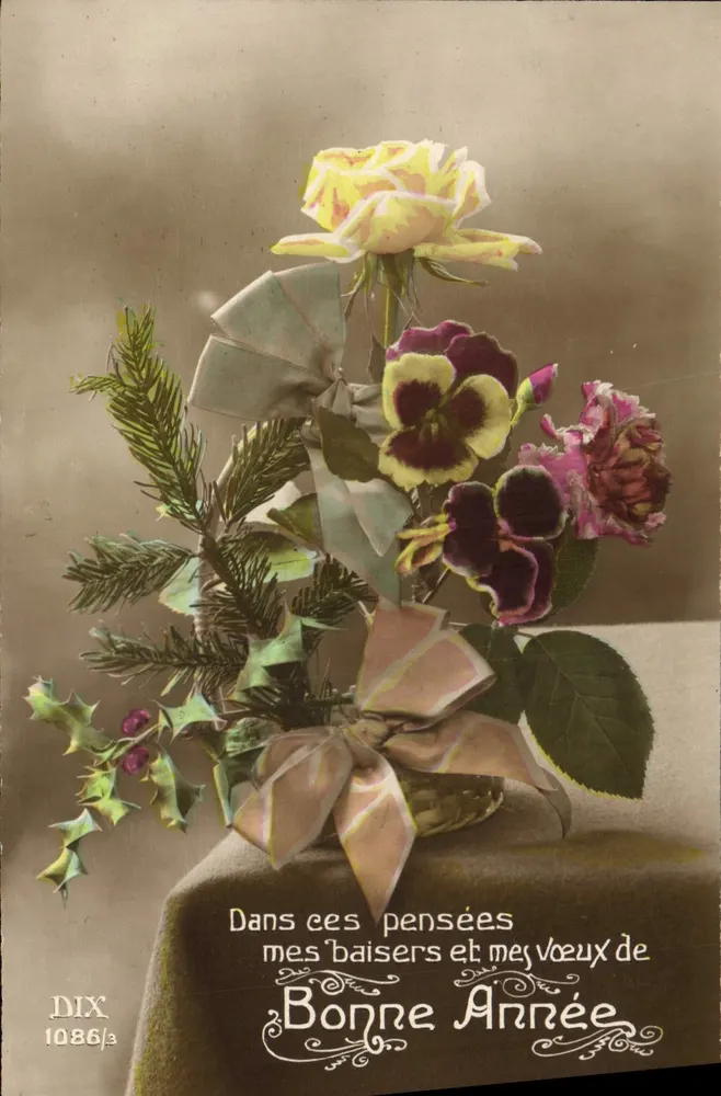 Buquê de flores — Ano Novo — DIX 1086/3 - Frente