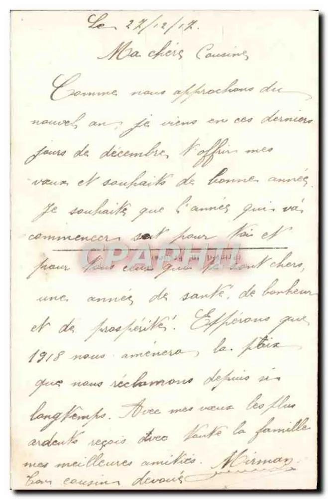 Buquê de flores — Ano Novo — DIX 1086/3 - Verso