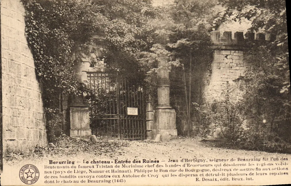 Berurcing — O castelo — Entrada das Ruínas — Jean d'Herbigny, senhor de Beauraing - Frente