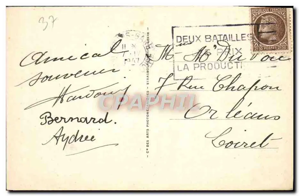 Langeais — O Castelo (fachada leste) — LL. — N° 68 - Verso