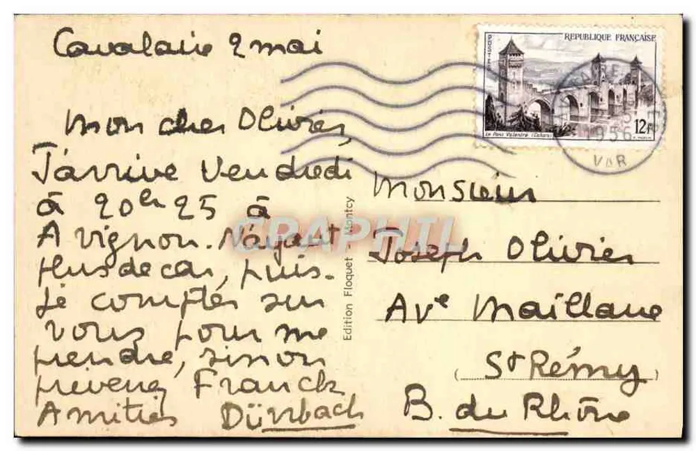 Die Basilika von Mézières - Nordportal — Ausgabe Floquet, Nr. 66 - Rückseite