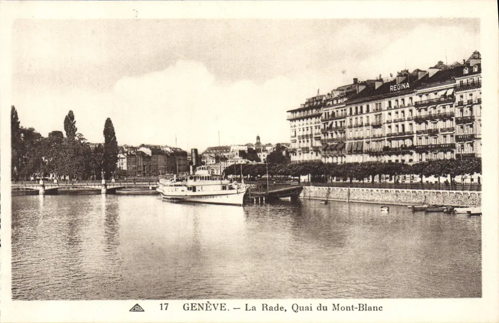 Genève — La Rade, Quai du Mont-Blanc — Éditeur C. des Arts Photomécaniques - Recto