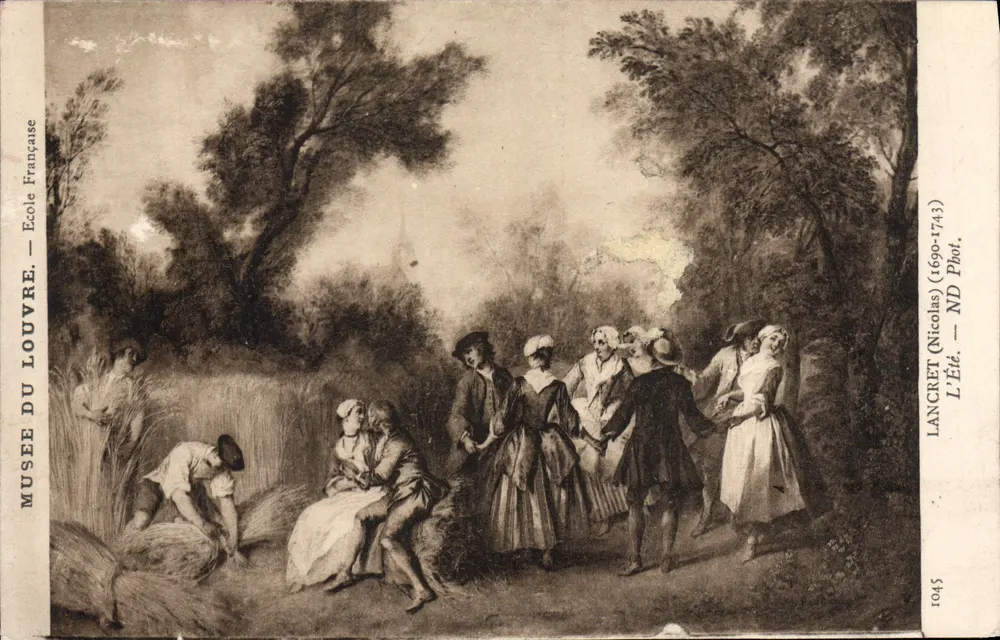 Danse rustique — Musée du Louvre — École Française — LANCRET (Nicolas, 1690-1743) — N° 1045 - Recto