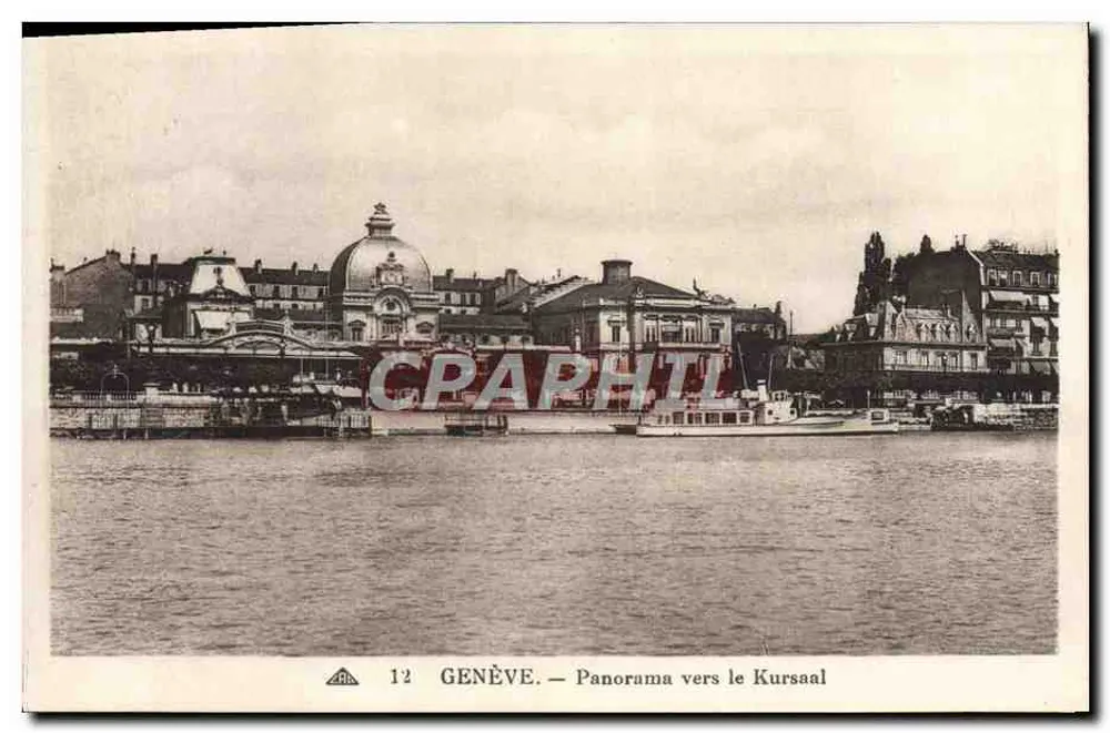 Genebra — Panorama para o Kursaal — C° dos Arts Photomécaniques, Strasbourg - Frente