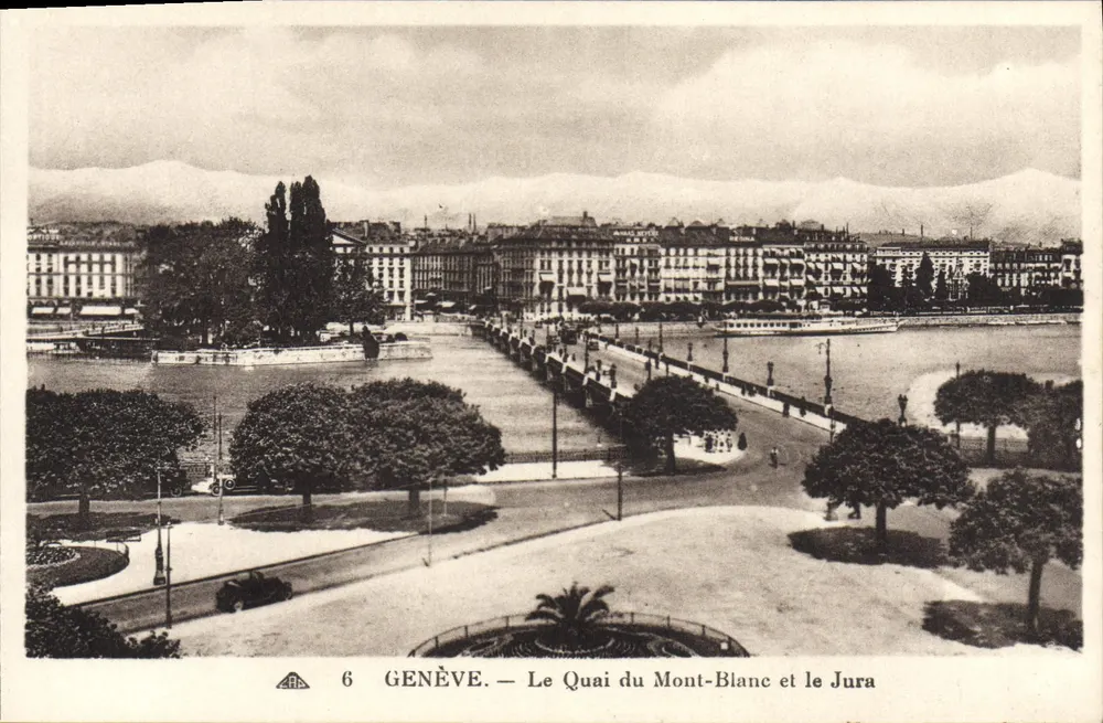 Genf — Der Quai du Mont-Blanc und der Jura — n°6 - Vorderseite