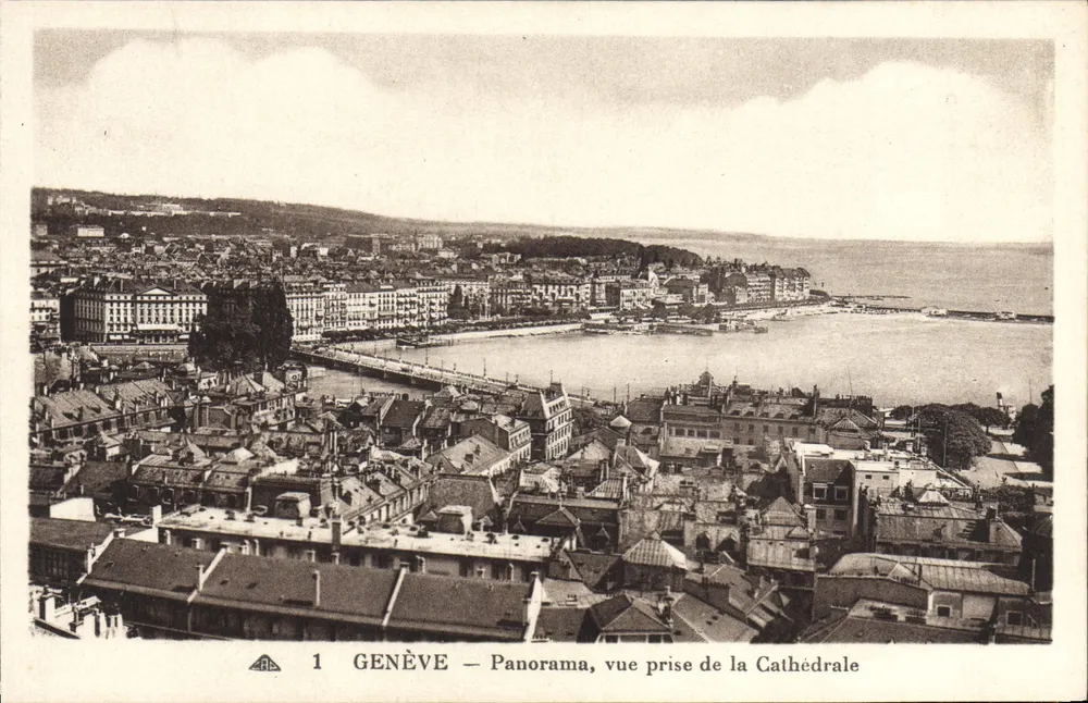 Genève — Panorama, vue prise de la Cathédrale - Recto
