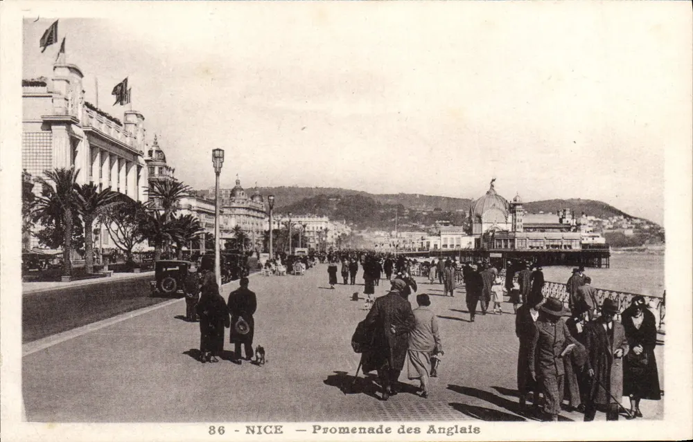 Nice — Promenade des Anglais — J. Gilletta et Cie, Nice, Phot. - Frente
