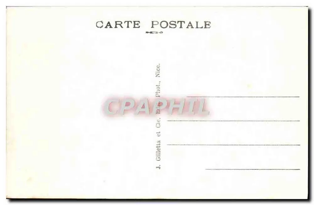 Nice — Promenade des Anglais — J. Gilletta et Cie, Nice, Phot. - Verso