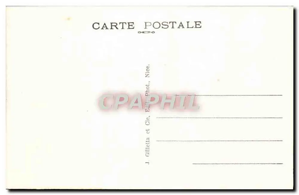 NICE visto entre os Palmiers — série 186 — J. Gilletta e Cie, Nice - Verso