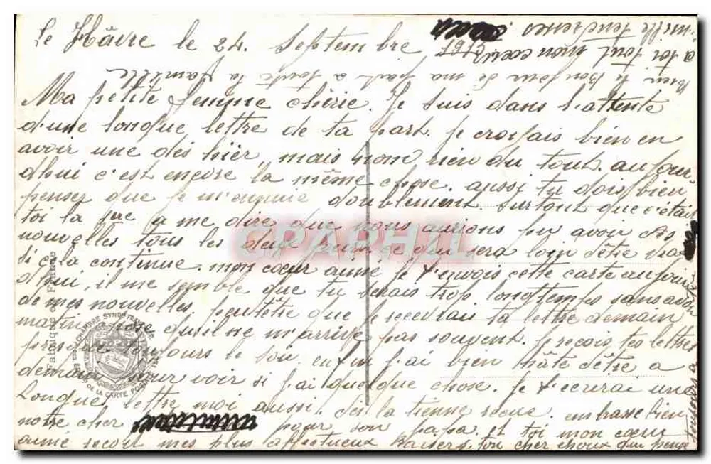 Französischer Soldat, der die Dreifarbige Flagge hält — Myosotis, n°84 - Rückseite