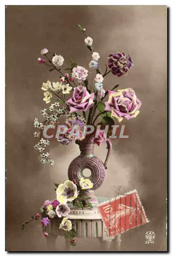 Arranjo de flores — Vaso decorativo — Editor L. Dier, n° 1792 - Frente