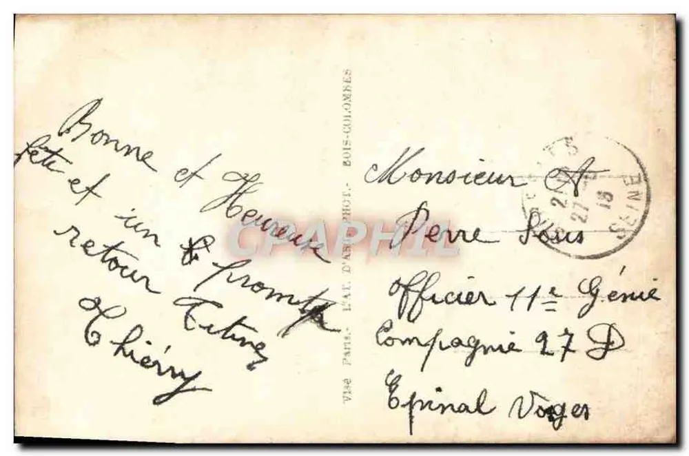 Femme en robe à motifs tenant une rose — FURFIR 5594 — Éditeur VIE PAPIER - Verso