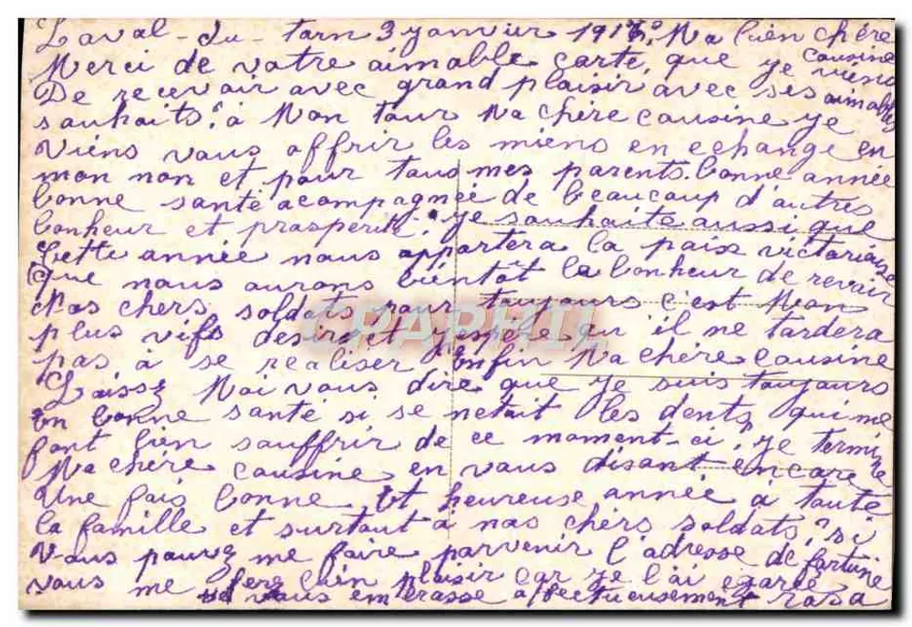 Arranjo de flores — Lembrança afetuosa — DIX 541/s - Verso