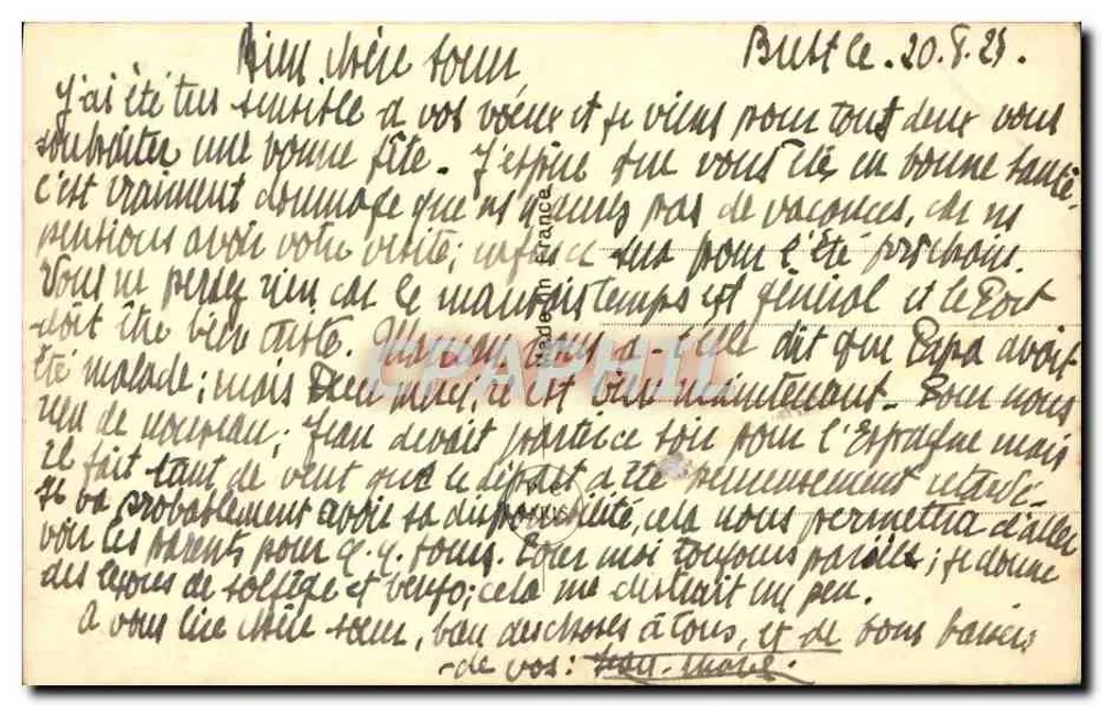 Portrait de jeune femme — profil — éditeur non visible - Rückseite