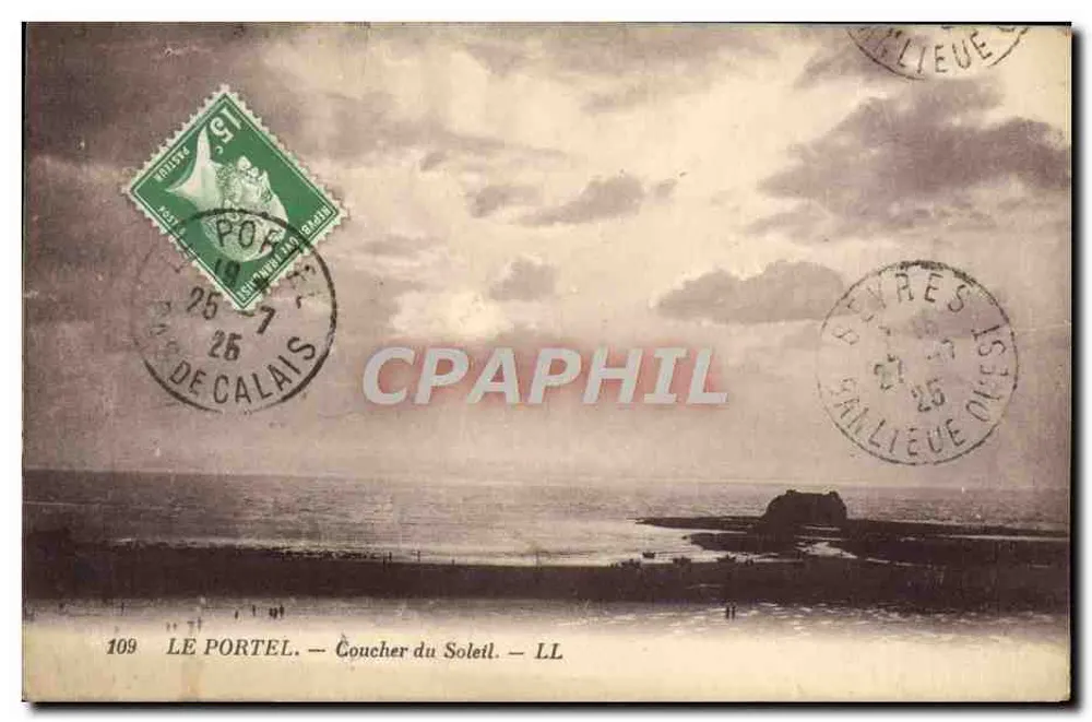 Le Portel — Coucher du Soleil — LL — éditeur LL, n° 109 - Frente