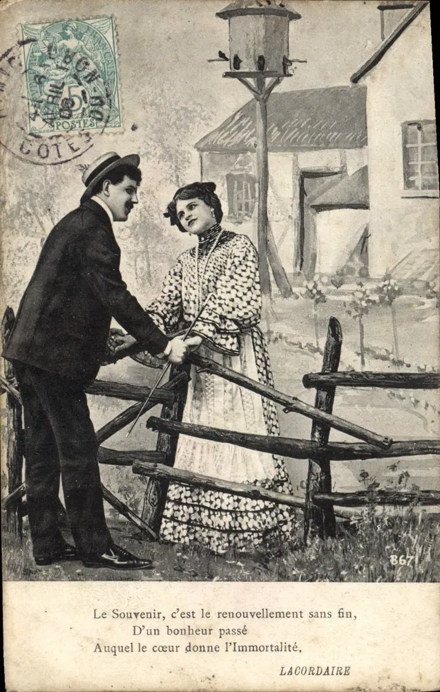 Ein Paar am Rand eines Grabens — romantische Szene — Verlag Lacordaire, n° 8671 - Vorderseite