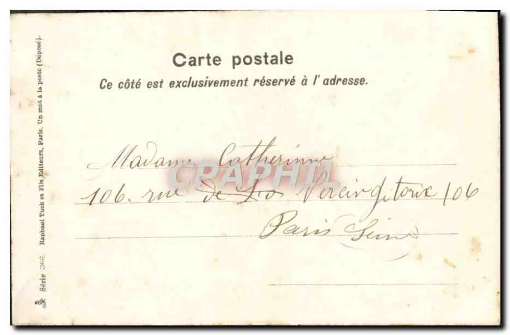 Fee mit Pfauenflügeln — Frohe Ostern — C. Bordes - Rückseite