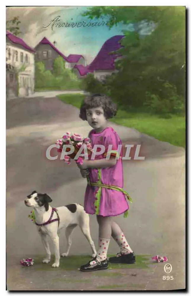 Anceauverbaud — Enfant avec chien — éditeur M. 895 - Recto