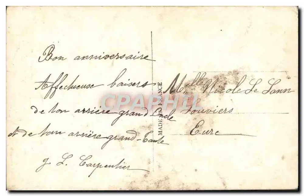 Anceauverbaud — Enfant avec chien — éditeur M. 895 - Verso