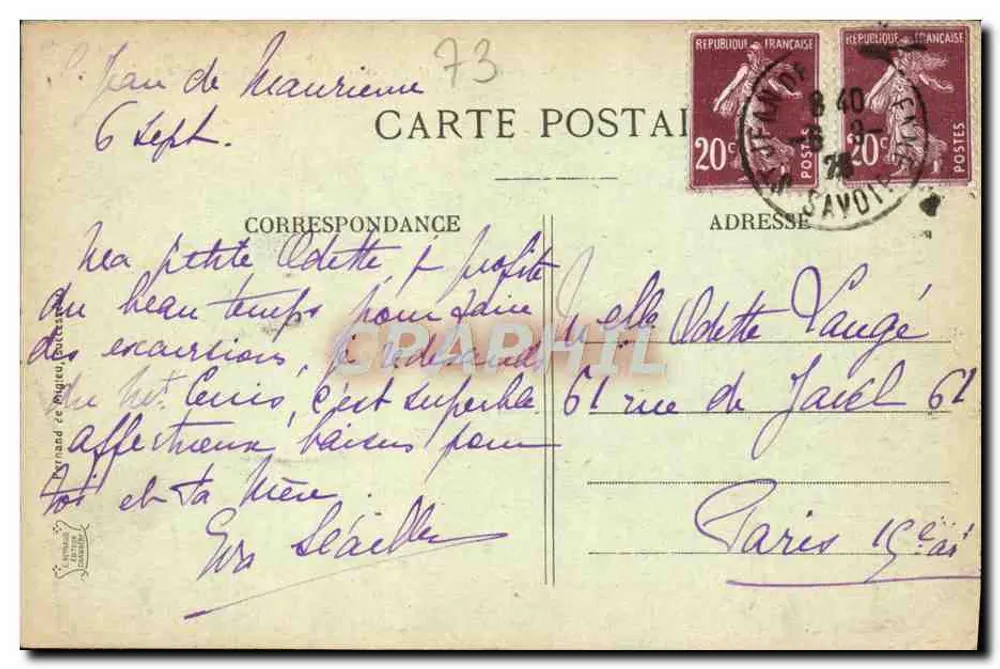 Massif d'Alievard vom Col de Cochemin aus gesehen — In der Nähe von St JEAN-de-MAURIENNE — n° 2746 - Rückseite