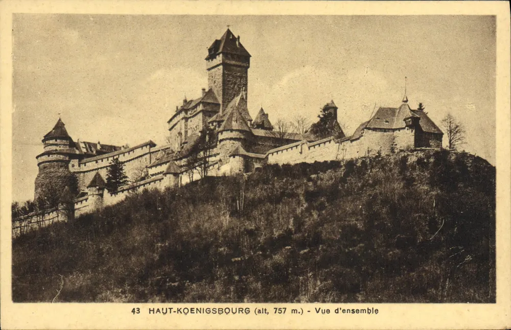 Haut-Kœnigsbourg (alt, 757 m.) — Vista geral — Edição especial do Castelo - Frente