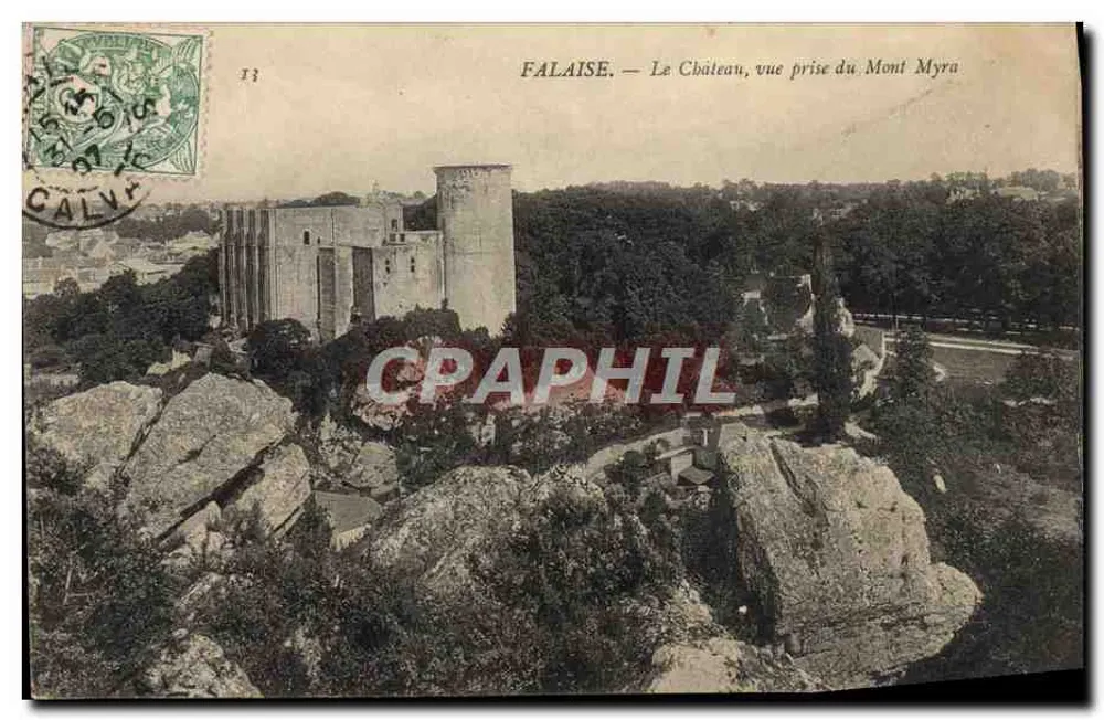 Falaise — Das Schloss, Ansicht vom Mont Myra — unbekannter Verleger, Nr. 11 - Vorderseite