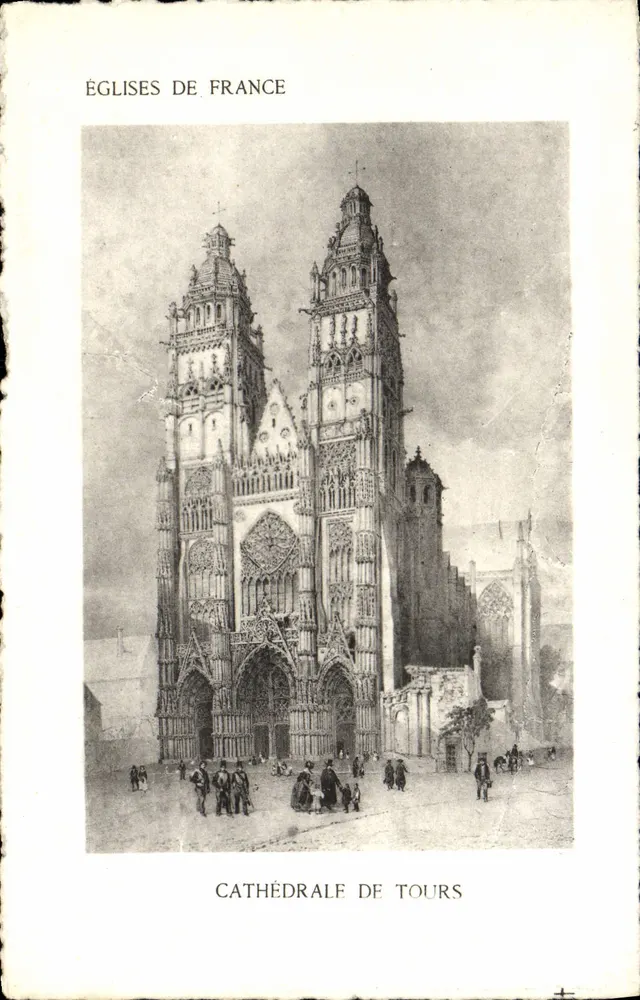Catedral de Tours — Igrejas da França — Edição artística SIPRA Paris - Frente