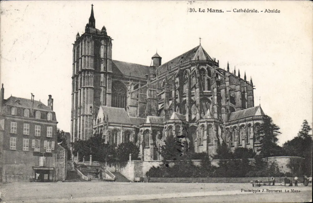 Le Mans — Catedral — Abside — Fototipia J. Bouveret Le Mans - Frente