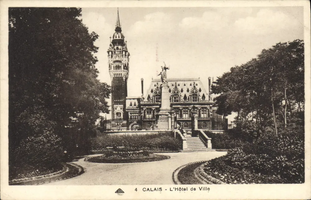 Calais - O Hotel de Ville — editor C. Alacienne des Arts Photographiques, Grasbourg - Frente