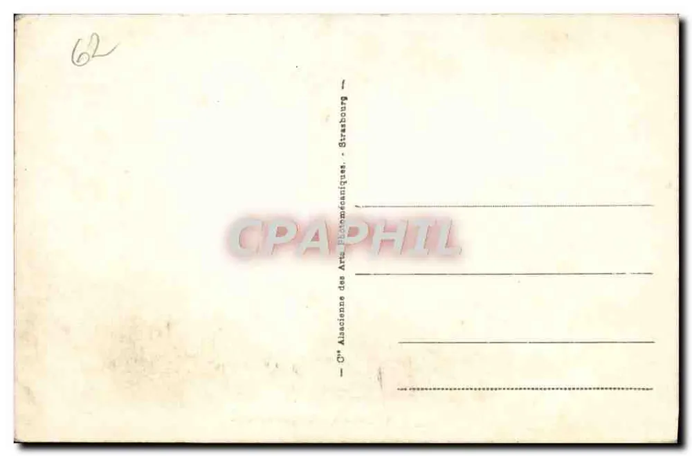 Calais - O Hotel de Ville — editor C. Alacienne des Arts Photographiques, Grasbourg - Verso