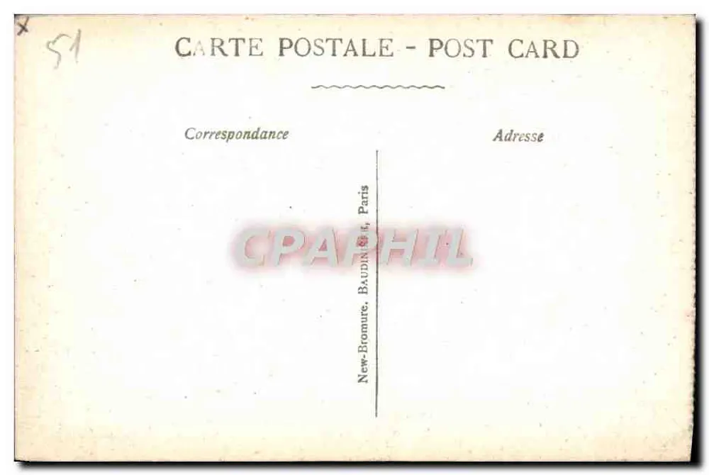 Kathedrale von Reims — zerstört durch deutsche Granaten am 19. September 1914 — Verlag Baudin, Paris - Rückseite