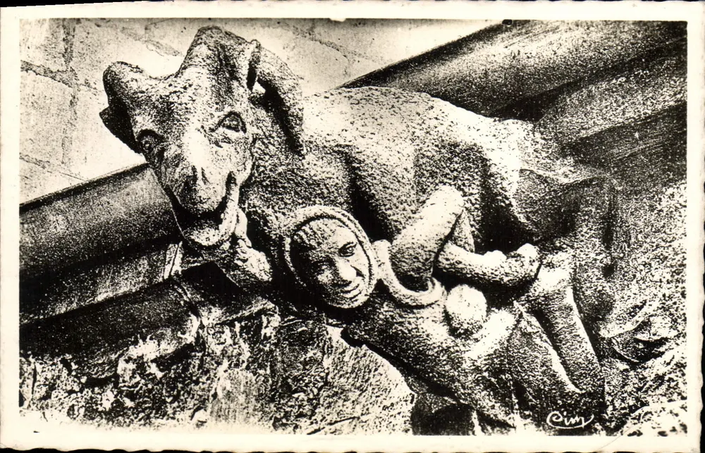 Gargoyle der N.-D. des Marais — Villefranche (Rhône) — Combiès Imprimeur-Macon - Vorderseite
