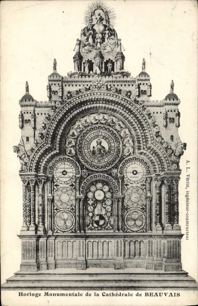 Monumentale Uhr der Kathedrale von BEAUVAIS — A. L. Vertic, Ingenieur-Architekt - Vorderseite