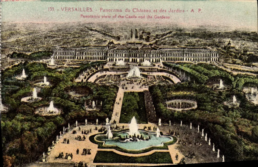 Versailles - Panorama des Schlosses und der Gärten - A.P. - Nr. 133 - Vorderseite