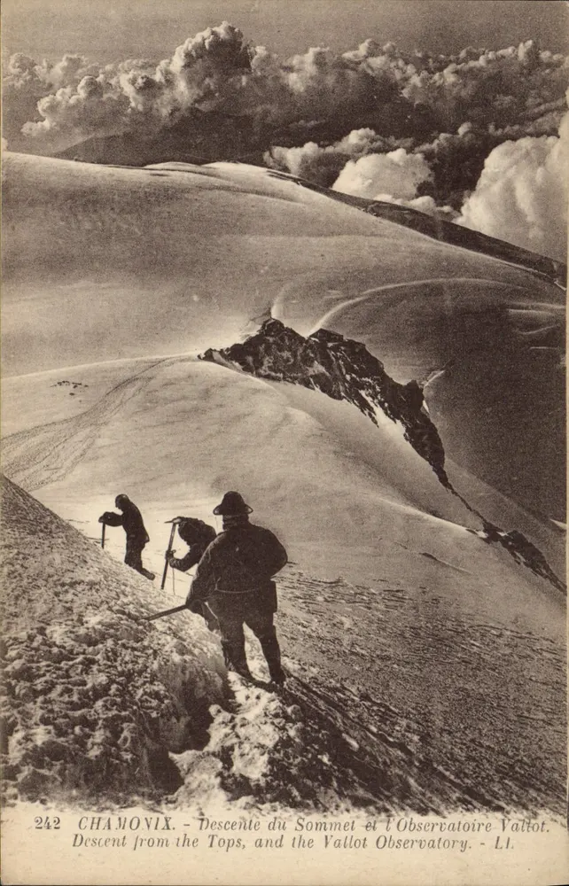 Chamonix — Abstieg vom Gipfel und das Observatorium Vallot — Lévy Fils et Cie, Paris - Vorderseite
