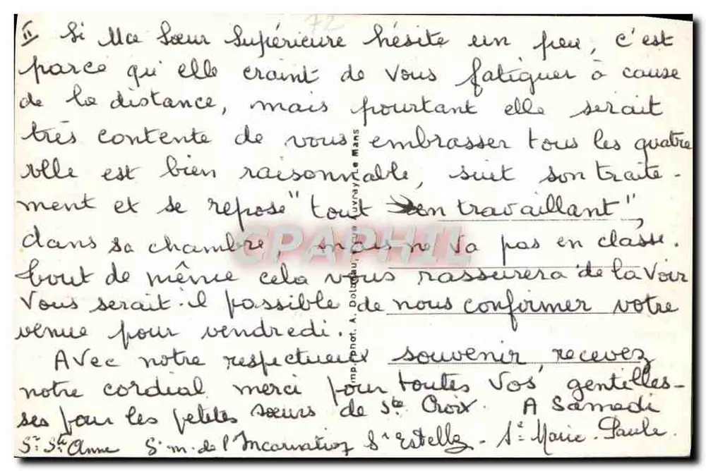 Ruilé-sur-Loir (Sarthe) — Innenansicht der Kapelle der Gemeinschaft der Providence — Verlag A. Dolique - Rückseite