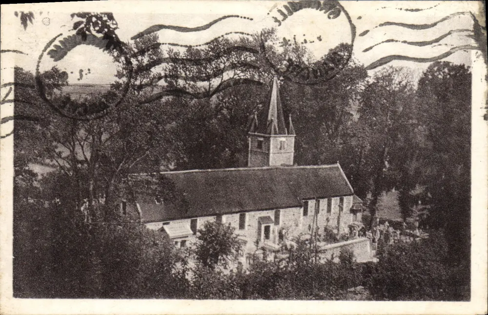 Donville-lès-Baons — La Iglesia y la Valle — Edición Jacquin - Anverso