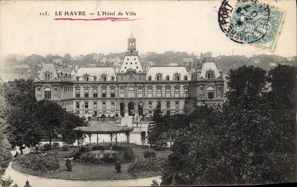 Le Havre — O Hotel de Ville — editor desconhecido, n° 115 - Frente