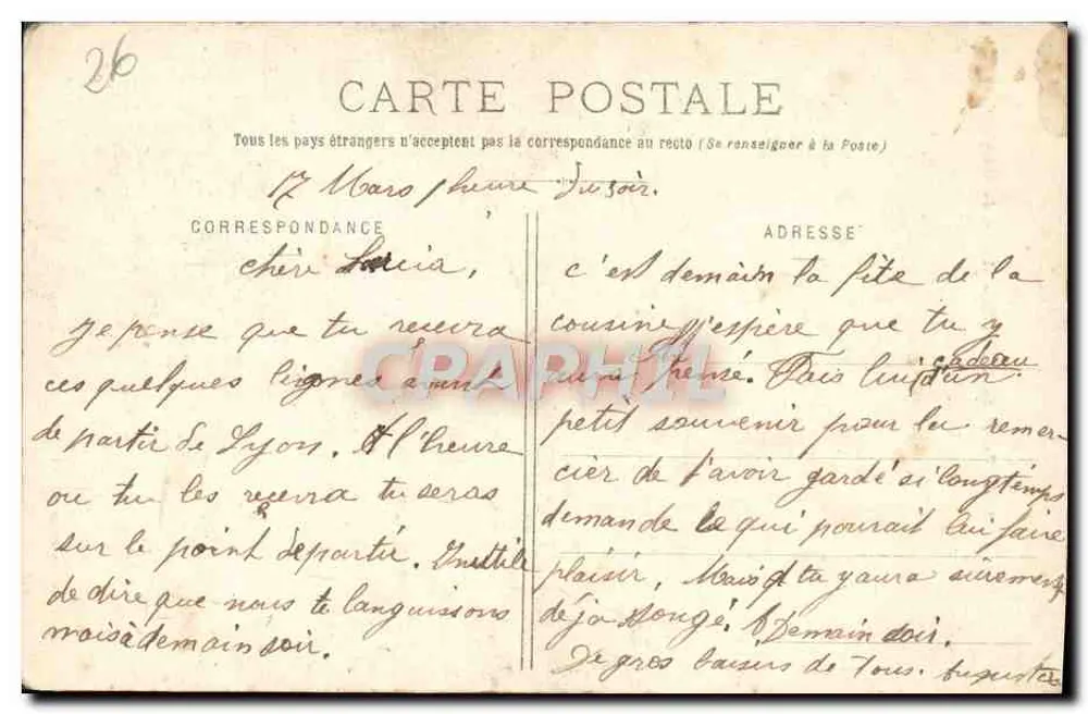 Forêt de Lente - Route de Combe-Laval — Coleção P. Pevrouze, Valence - Verso