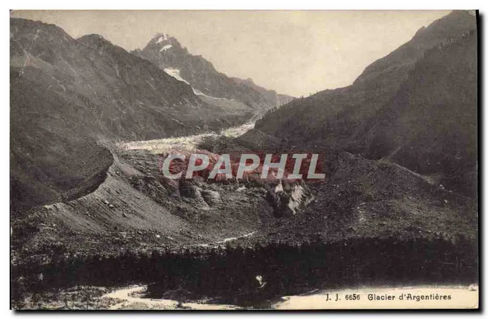 Glaciar de Argentières — vista panorâmica — J. J. 6656 - Frente