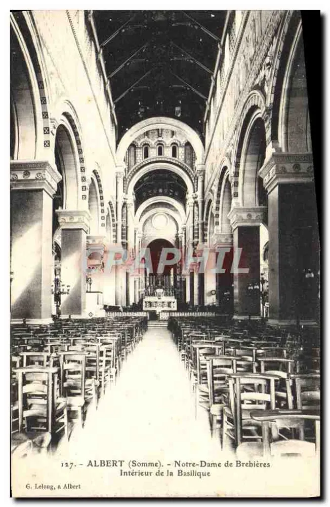 Albert (Somme) — Interior da Basílica Nossa Senhora de Brehières — G. Lelong, n°127 - Frente