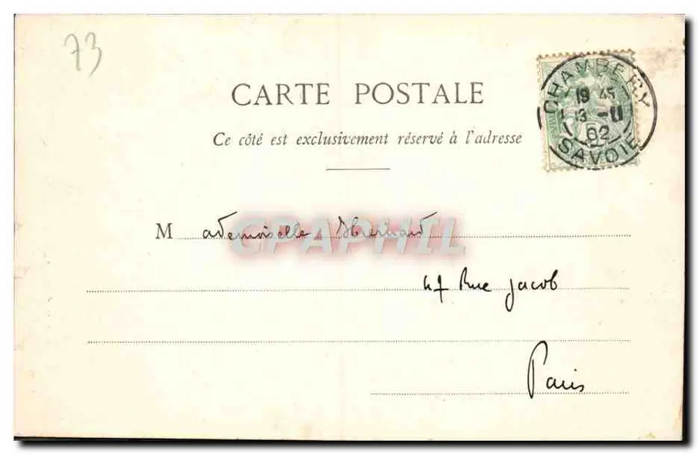 Chambéry — La Fontaine des Éléphants — éditeur E. Reynaud n°289 - Verso
