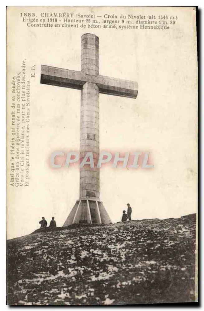 Chambéry (Savoie) — Cruz do Nivolet (alt. 1546 m.) — erguida em 1910 - Frente