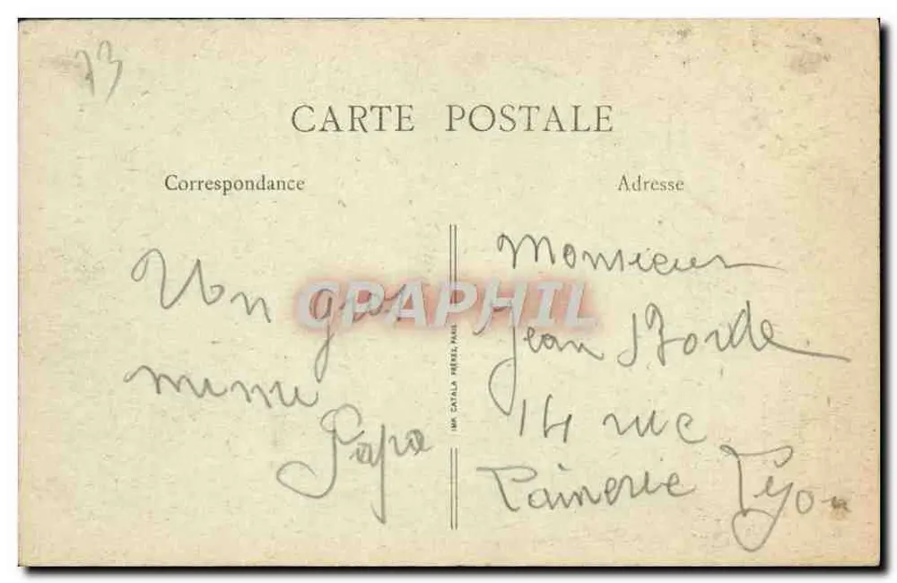 Chambéry — Denkmal von J.-J. Rousseau von Lémenc — Verlag B. F. Paris - Rückseite